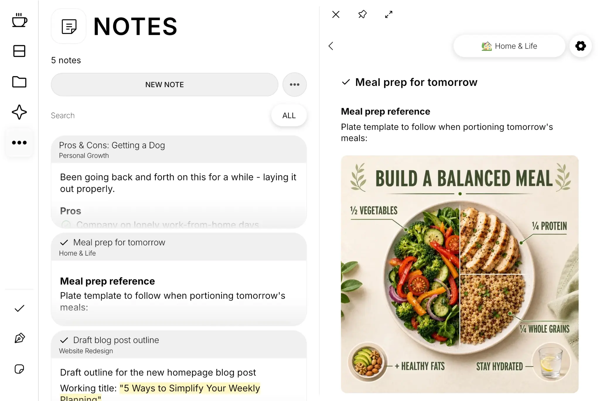 Notes with an image attachment on iPad