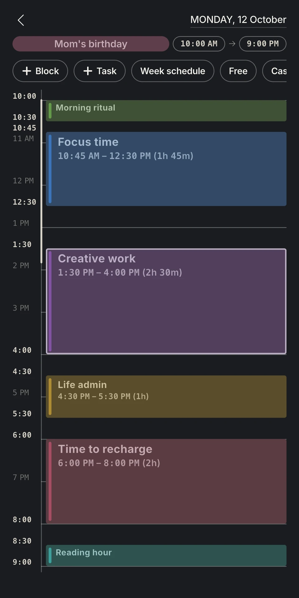 Project day schedule