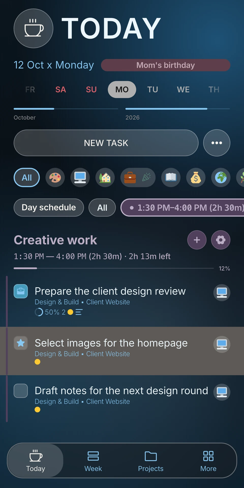 Project Today — Ocean theme