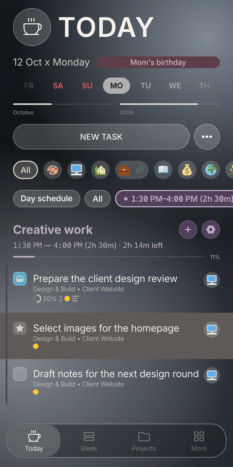 Project Today — Platinum theme