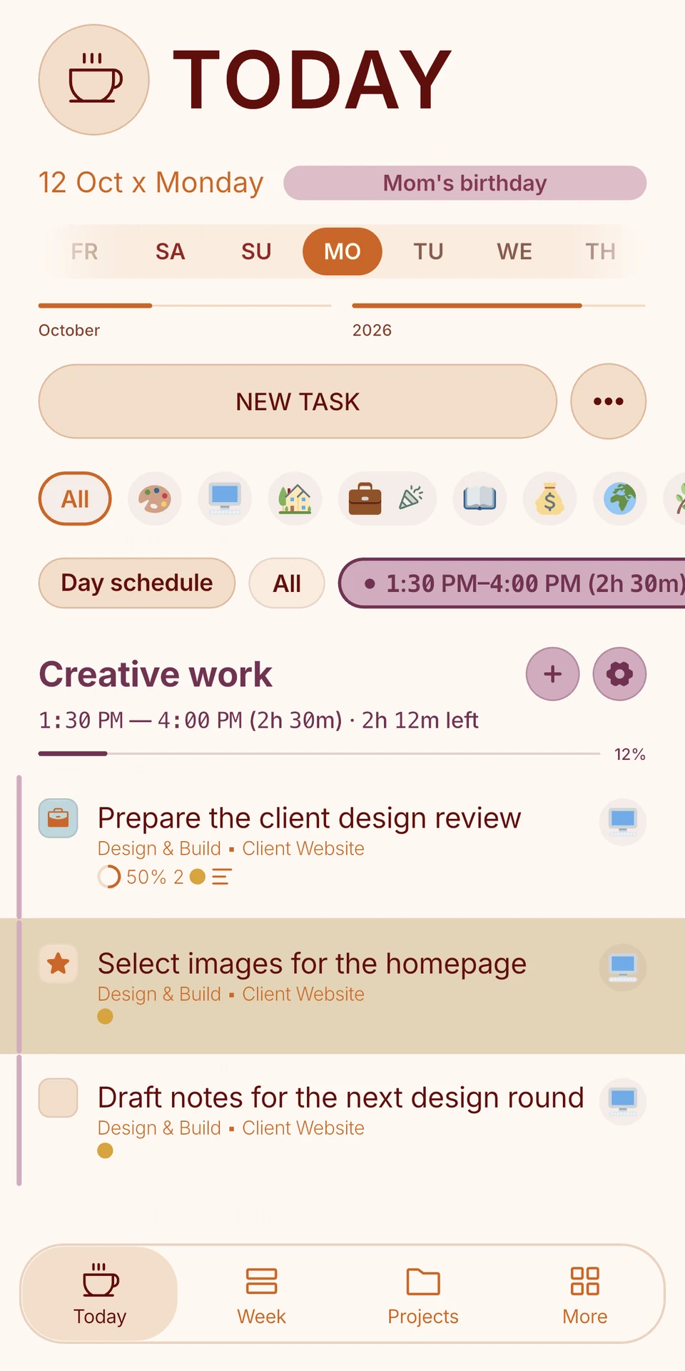 Project Today — Pumpkin Latte theme