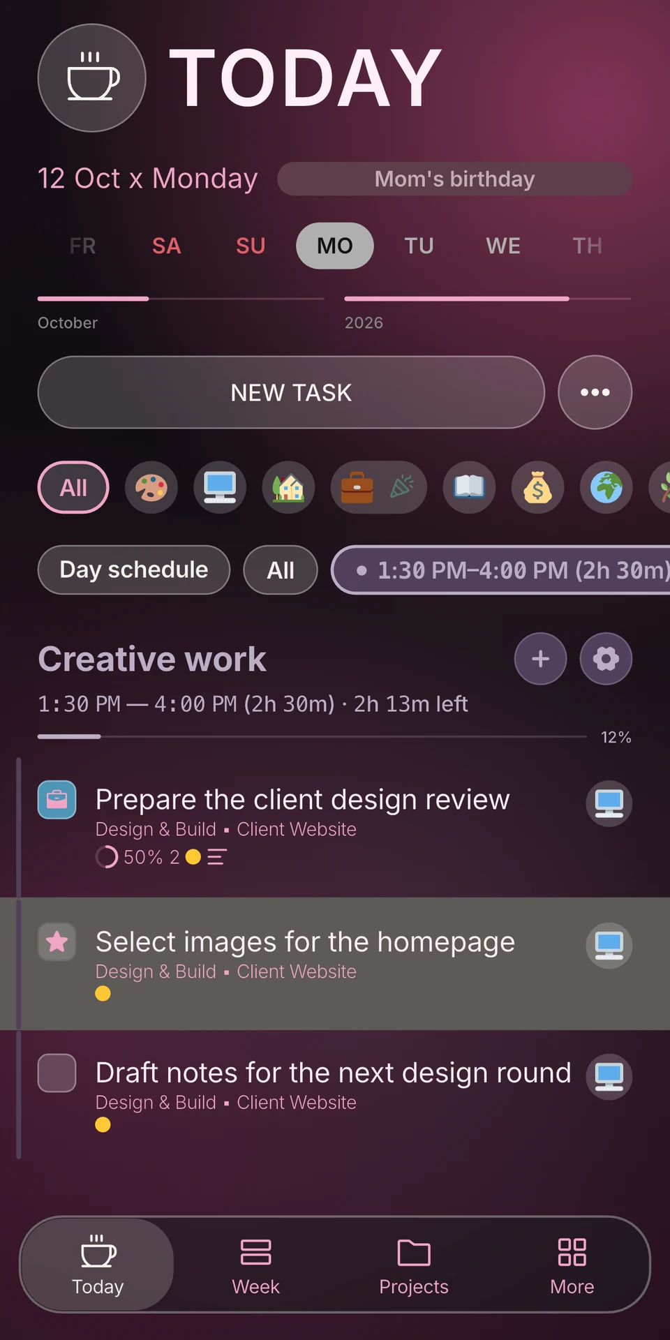 Project Today — Rose theme