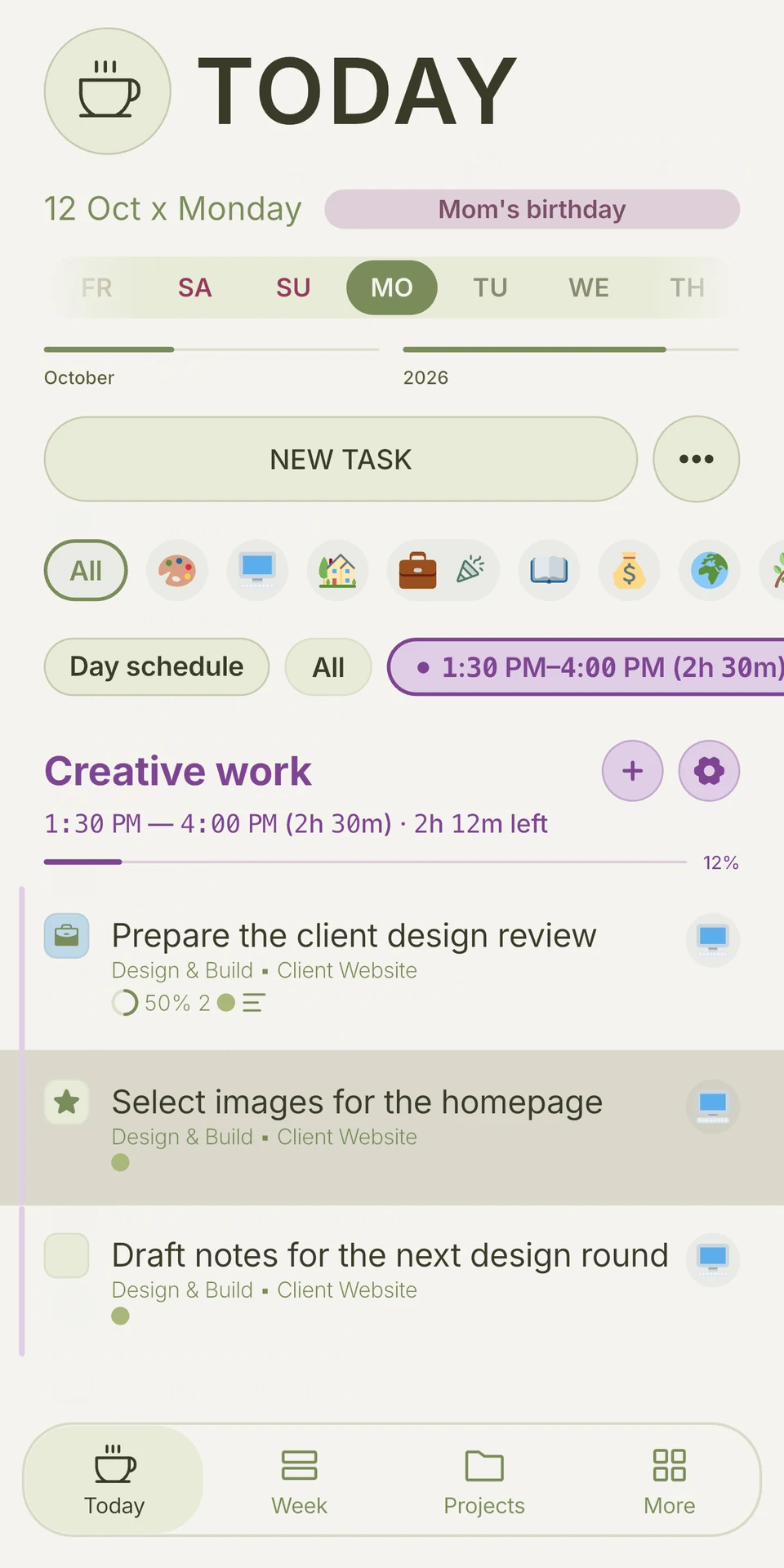 Project Today — Wormwood theme