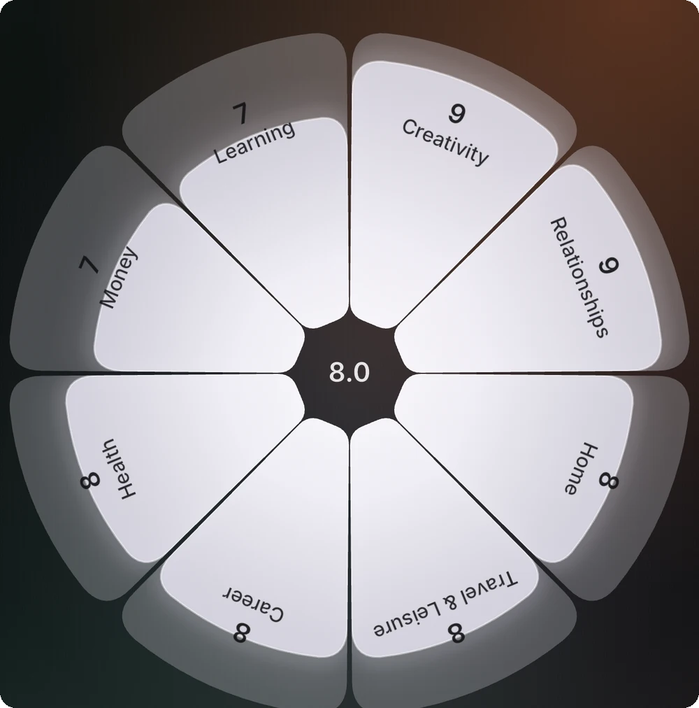 Wheel of Life coaching exercise in Project