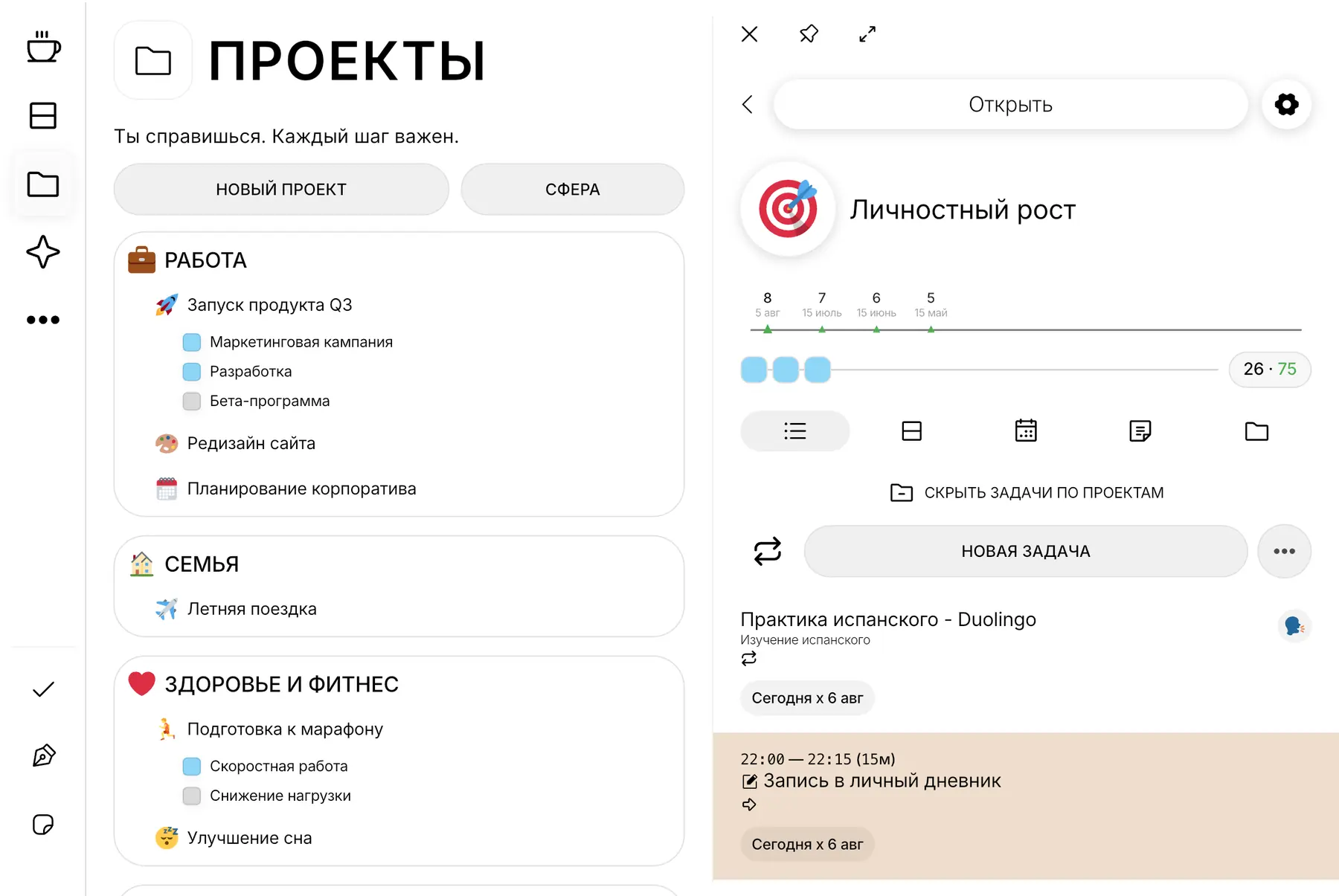 Проекты и детали проекта на iPad